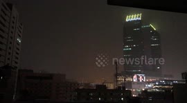 Tropical lightning storm over Bangkok