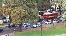 Panoramic view of the Lea Bridge flood