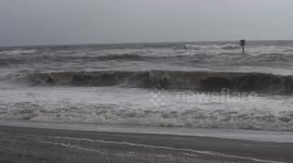 Hurricane Michael churning up the Gulf of Mexico in Englewood, FL