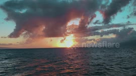 Sunset on the Pacific ocean