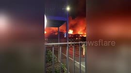 Firefighters continue to battle massive blaze at Kent coffee factory