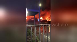 Firefighters continue to battle massive blaze at Kent coffee factory