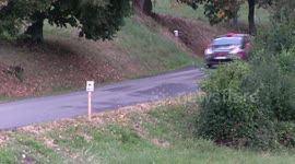 FEMALE RALLY DRIVER CRASHES INTO THE TREE