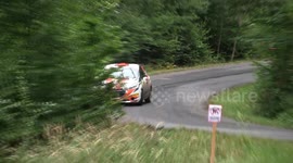 RALLY CAR ACCIDENT INTO THE TREES