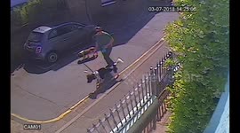 Take that! Moment forensic psychologist throws dog waste at neighbour's garden in bitter feud. (22 sec in)