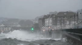 High tide batters Cornish coast during Storm Callum