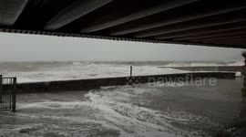 Under the Viaduct at Dawlish with Storm Callum