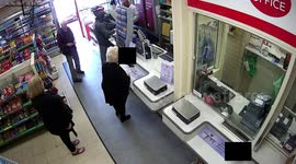 Failed Armed Robbery Ecton Brook Post Office CCTV Footage 2