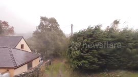 Storm Callum - very strong winds and heavy rain in north Wales