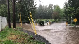 Hurricane Michael Flooding In Black Mountain, NC On Flat Creek