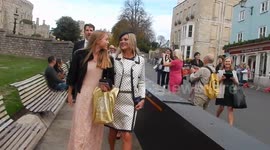 Kate Moss and daughter snapped leaving Windsor Castle after royal wedding