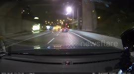 Volvo really bad cut off at merge - long honk