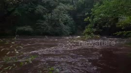 Storm cullium  hits Devon the river tavy