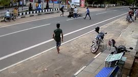 Moove out the way! Motorbike rider escapes serious injury after collision with cow