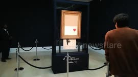 Banksy's shredded artwork on public display for first time