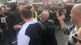 Clash between Antifa members and Tommy Robinson supporters. Saturday 13th October 2018.