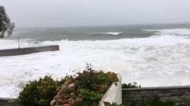 Storm Callum hits high tide at Porthleven