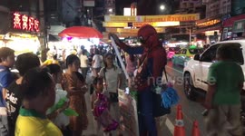 Spider-Man Selling Balloons
