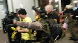 Massive brawl breaks out between left and right wing protesters in Portland, Oregon