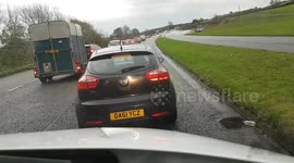 Peter Rosenfeld. Lake District flood. A591 Kendal.