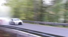 Dramatic rally crash in Poland