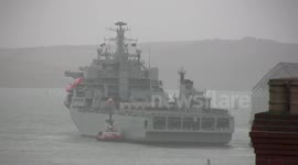 RFA Argus leaves Falmouth
