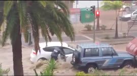 Police rescue woman trapped in car in Tenerife floods