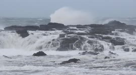 Former Hurricane Gonzalo hits the Northern Ireland coast