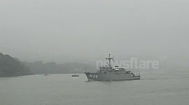 LVNS Talivaldis (M06)  Standing NATO Mine Countermeasures ship leaves plymouth