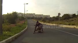 Impressive longboard crash