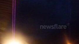 Lightning strikes power lines in Buenos Aires