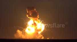 Watch the moment US rocket Antares explodes seconds after lift-off