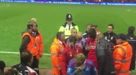 Mario Balotelli and Jonjo Shelvey clash after cup match