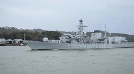 HMS St Albans leaves plymouthType 23 frigate of the Royal Navy.Duke' class of frigates