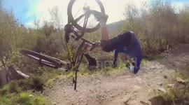 Mountain biking stunt ends in disaster in Yorkshire, UK
