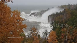 Incredible footage shows monster waves in Lake Superior lashing coast during storm