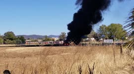Plumes of black smoke seen as fire breaks out at school playground in Oroville, California
