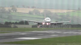Planes land sideways in high winds at Bristol Airport