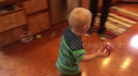 Toddler screaming in fun