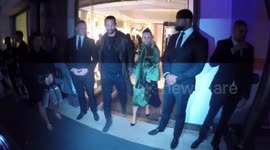 Rio Ferdinand and girlfriend Kate Wright attend Fendi event