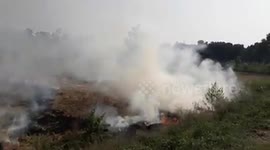 Punjab, India: Burning of wheat stuble which has become a major environmental crisis across North India but no immediate solution is in sight