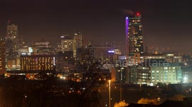 Leeds Skyline Scrolling Panorama At Night 2014