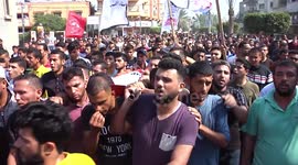 Crowds attend funeral of young Palestinian killed in Israeli strike on Gaza