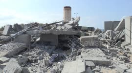 Aftermath footage shows destroyed building in Gaza after Israeli strikes