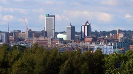 Leeds Skyline 2016 Scrolling Panorama from South Leeds