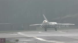 F-22 Raptors take off  & US Navy  F-18s off USS Harry S Truman  RAF Lakenheath 16Oct18 1122a