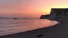 Durdle door and romantic sunset