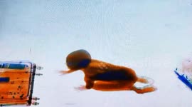 Naughty boy climbs into X-ray machine at station