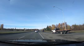 SUV Tries Merge Without Looking and Almost Loses Dog