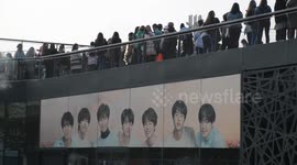 K-pop fans camp overnight in chilly temperatures for BTS show in Paris